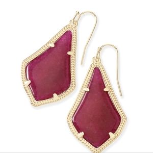 Kendra Scott Maroon Jade Alex Drop Earrings
